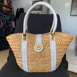Michael Kors Santorini XL Corn Husk Basket Purse Clean Chic, Sustainable Luxury